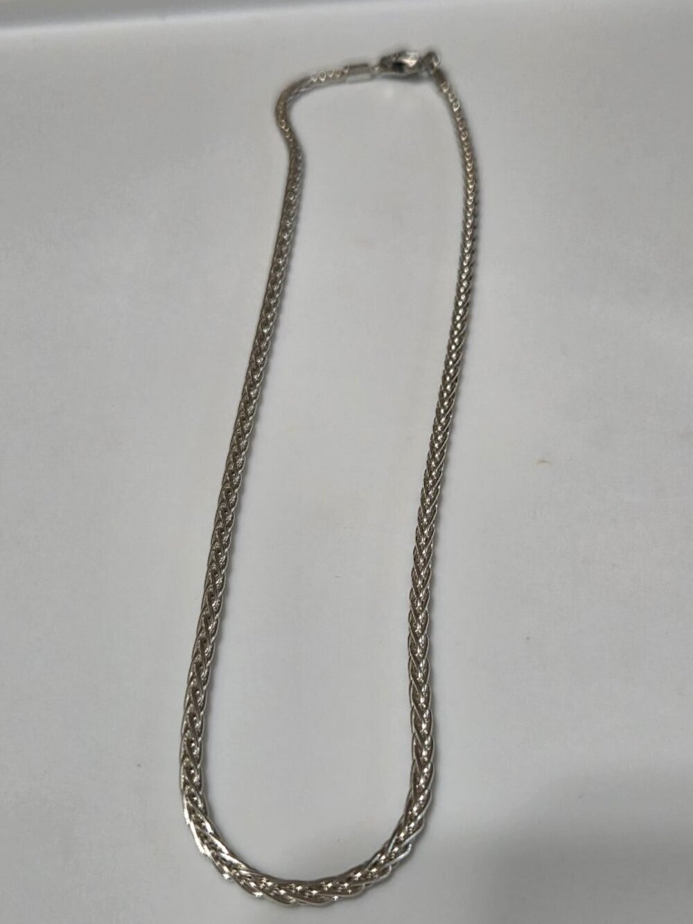 Authentic Pandora Pavé Clasp Foxtail Chain Charm Necklace